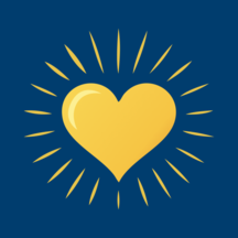 WishDaily app icon: a golden heart with sun rays on deep blue